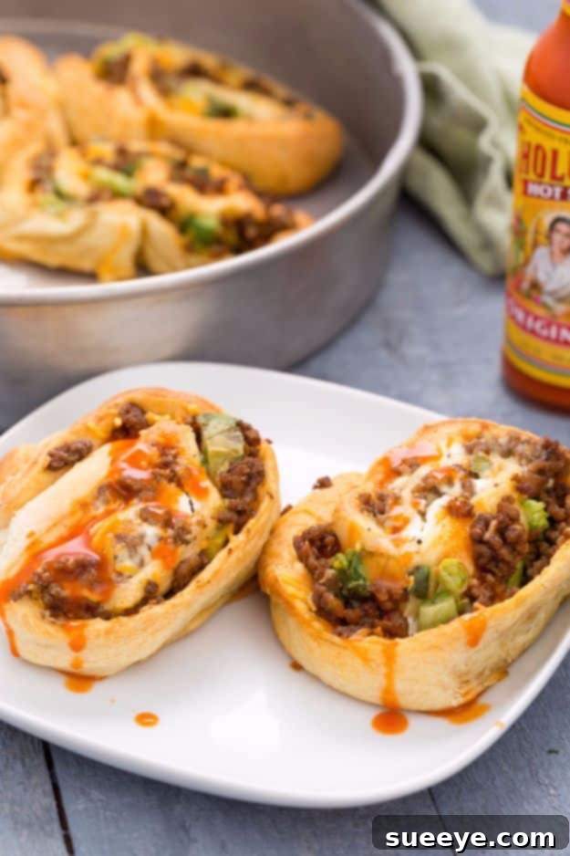 Beef Taco Roll-Ups Hearty Beef Taco Roll-Ups, a fun and easy weeknight dinner idea.