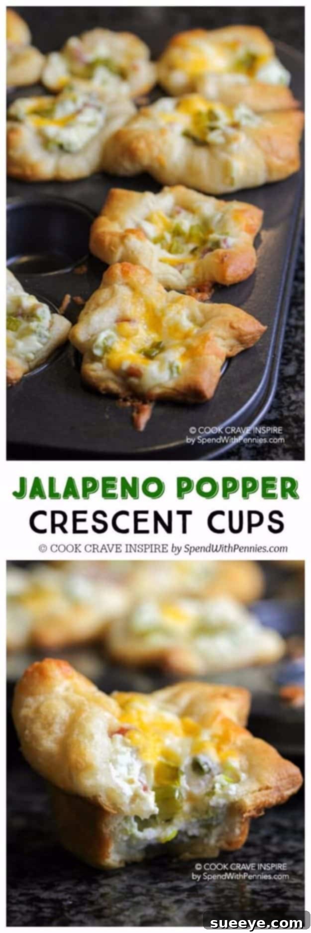 Jalapeno Popper Crescent Cups Spicy and cheesy Jalapeno Popper Crescent Cups, perfect party appetizers.
