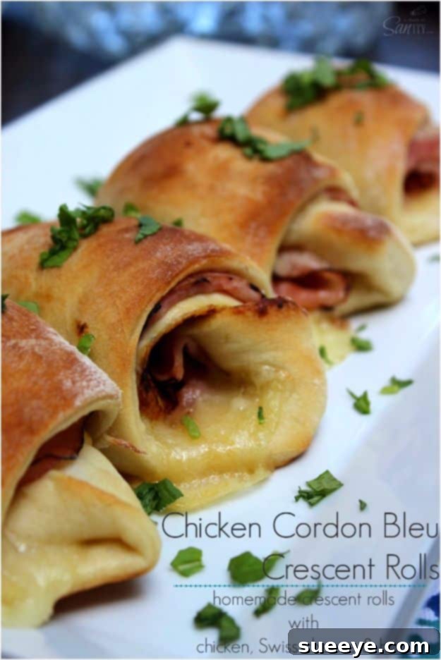 Chicken Cordon Bleu Crescent Rolls Savory Chicken Cordon Bleu Crescent Rolls, a quick and delicious weeknight dinner.