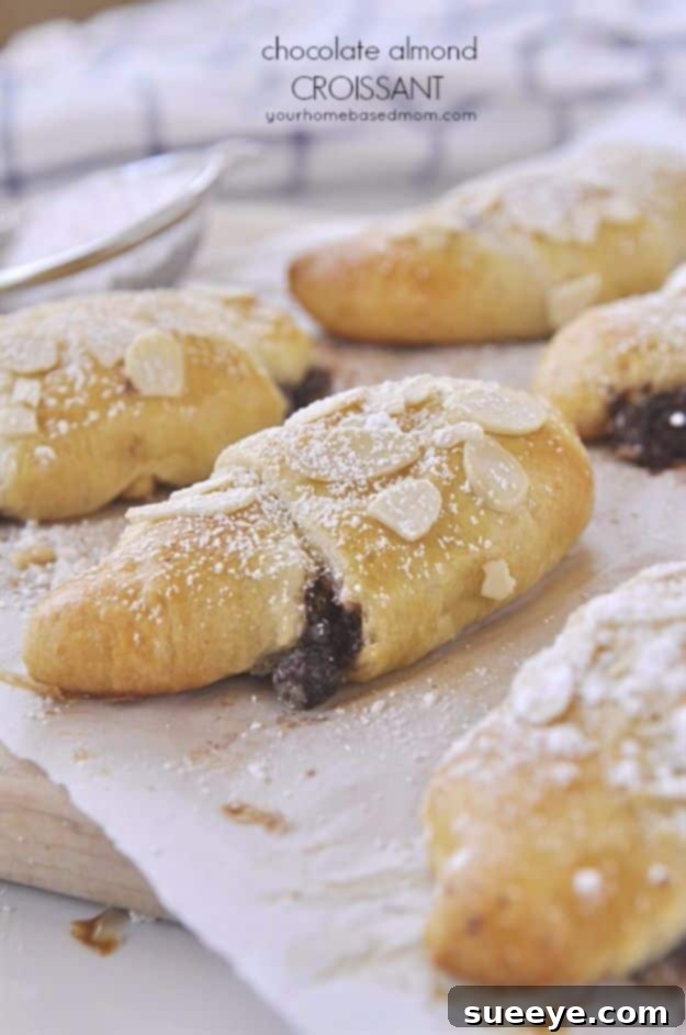 Chocolate Almond Croissant Homemade Chocolate Almond Croissant, made easy with crescent roll dough.
