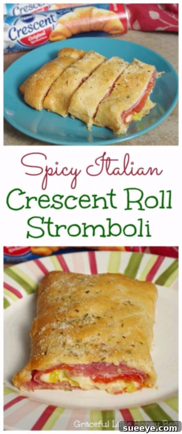Spicy Italian Crescent Roll Stromboli Hearty Spicy Italian Crescent Roll Stromboli, an easy and flavorful family dinner.