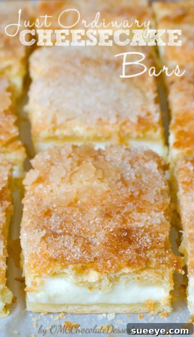Cheesecake Bars Simple yet delicious Cheesecake Bars with a crescent roll crust.