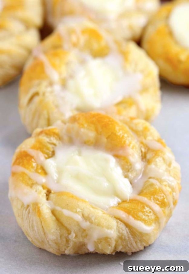 Easy Cream Cheese Danish Quick and Easy Cream Cheese Danish using crescent rolls for a delightful breakfast or dessert.