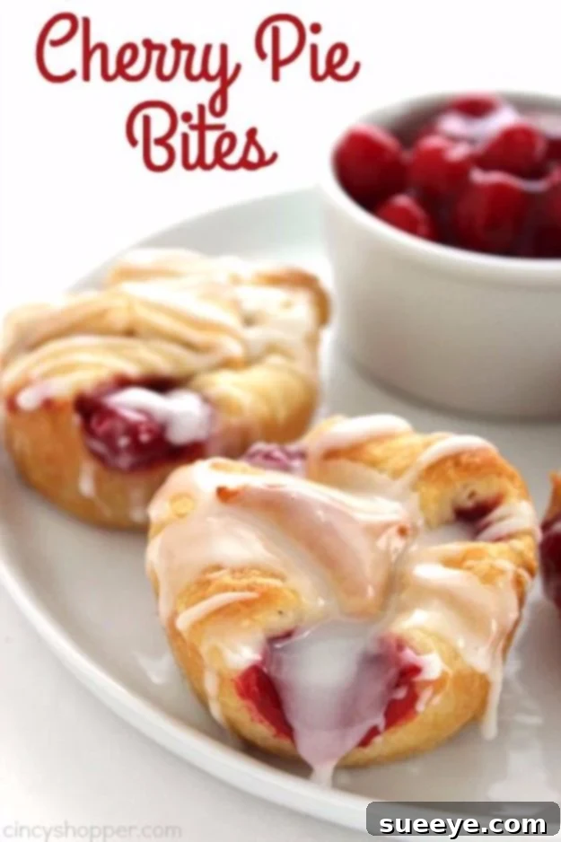 Cherry Pie Bites Sweet Cherry Pie Bites, a simple and delightful fruit dessert or snack.