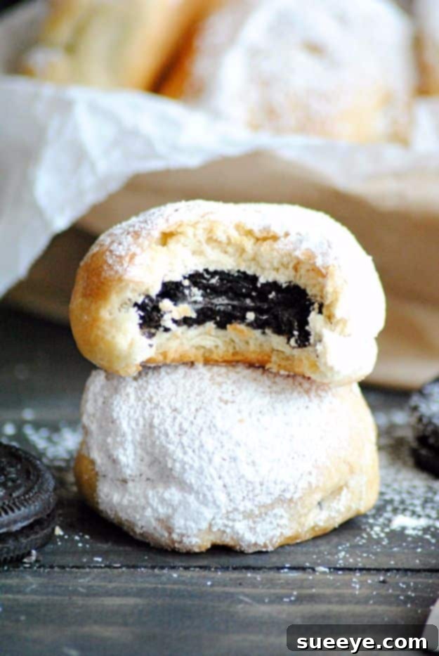 Baked Deep Fried Oreos Baked 'Deep Fried' Oreos using crescent roll dough, a simpler take on a fair favorite.