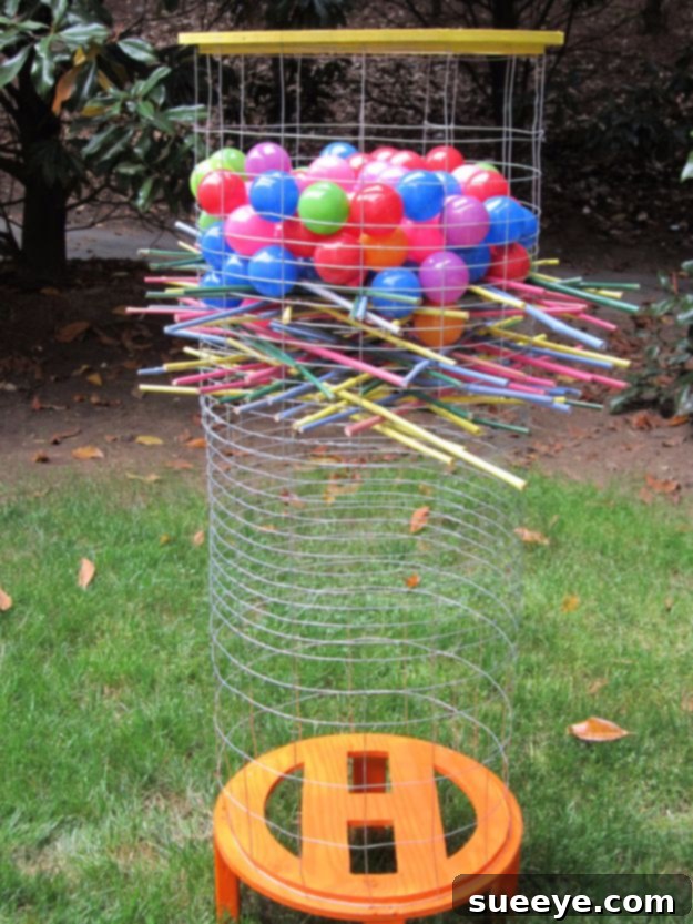 Giant Kerplunk: The classic game, supersized for your yard Homemade Giant Kerplunk for engaging outdoor parties