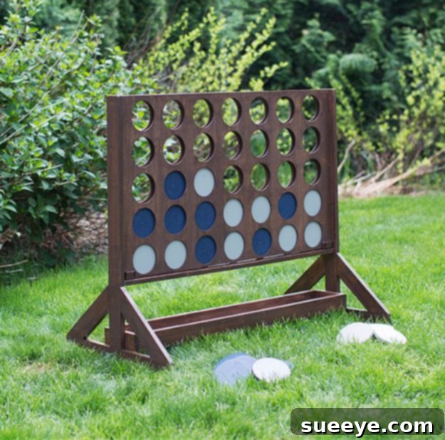 Giant Four In A Row: Classic strategy game for your yard Build your own Giant Four In A Row game for outdoor fun