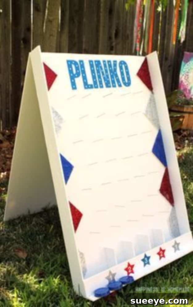 Backyard Plinko Game: Fun and engaging fairground style Homemade Backyard Plinko game for party entertainment