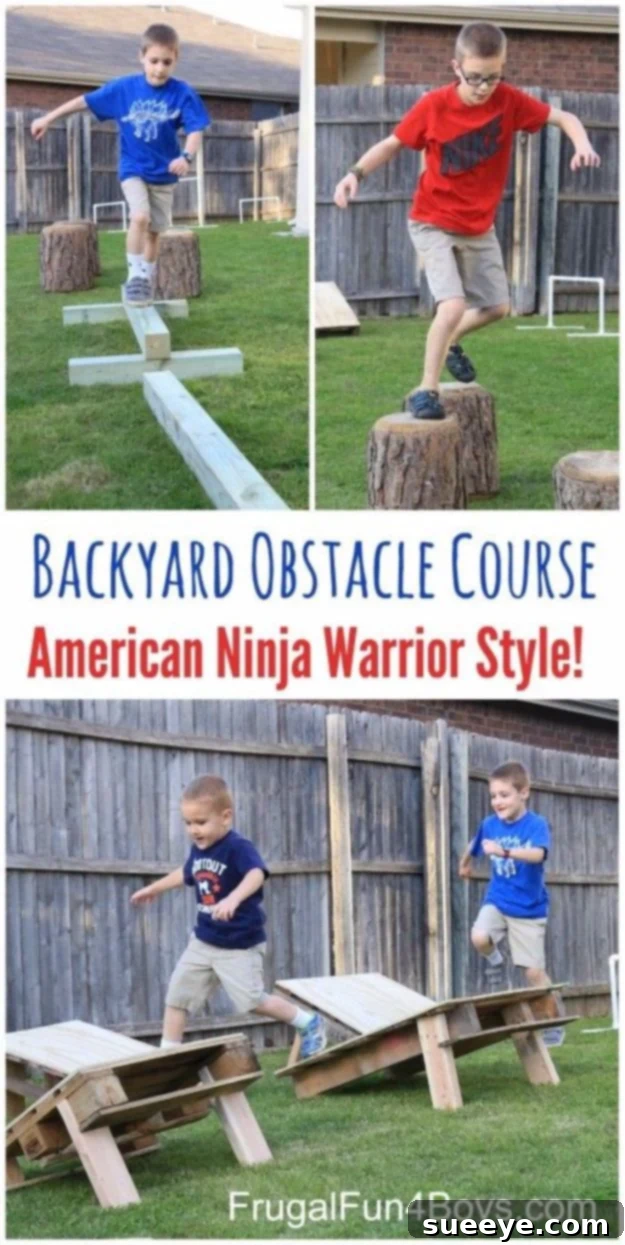 American Ninja Warrior: Challenge course for your yard Homemade American Ninja Warrior obstacle course for kids