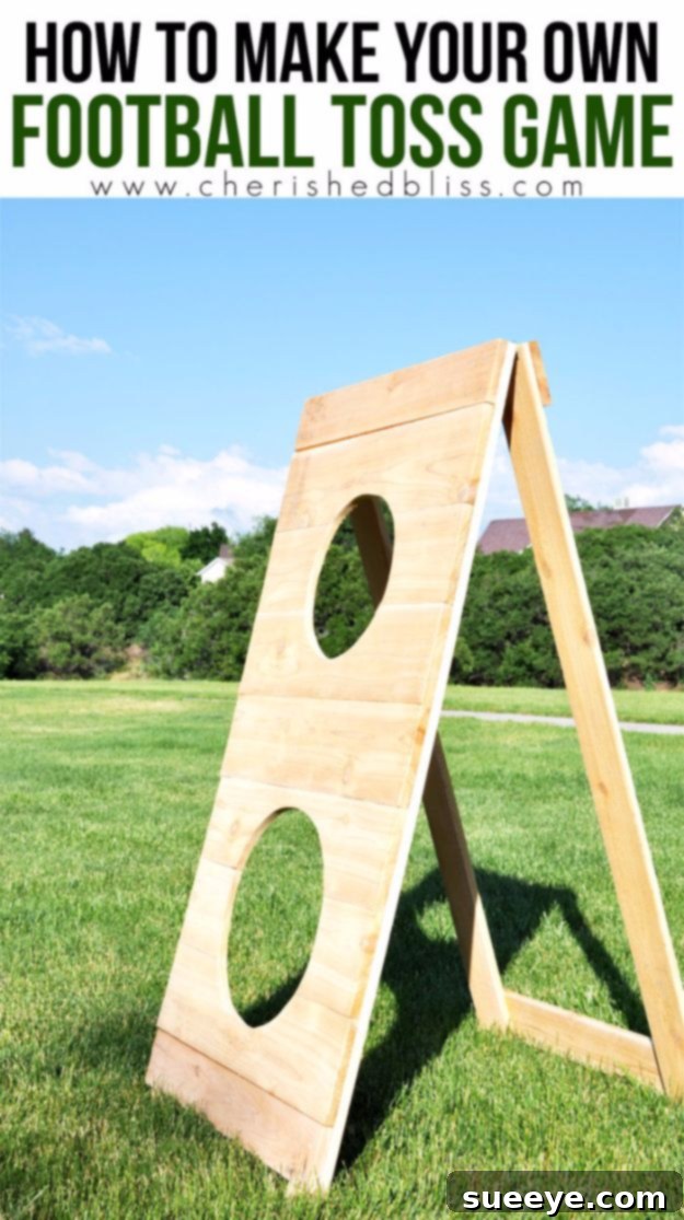 Football Toss: A fun target game for your backyard Homemade Football Toss game for active outdoor parties