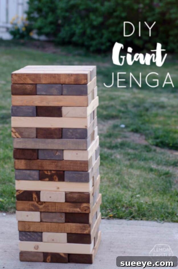 Giant Jenga: The classic stacking game, supersized DIY Giant Jenga for exciting outdoor family fun