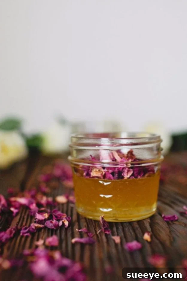 DIY Rose Petal Infused Honey for culinary and beverage enhancement