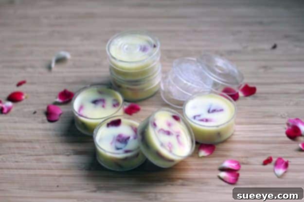 DIY Rose Petal Lip Balm for soft, hydrated lips