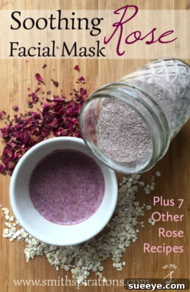 DIY Soothing Rose Facial Mask for hydrated and calm skin