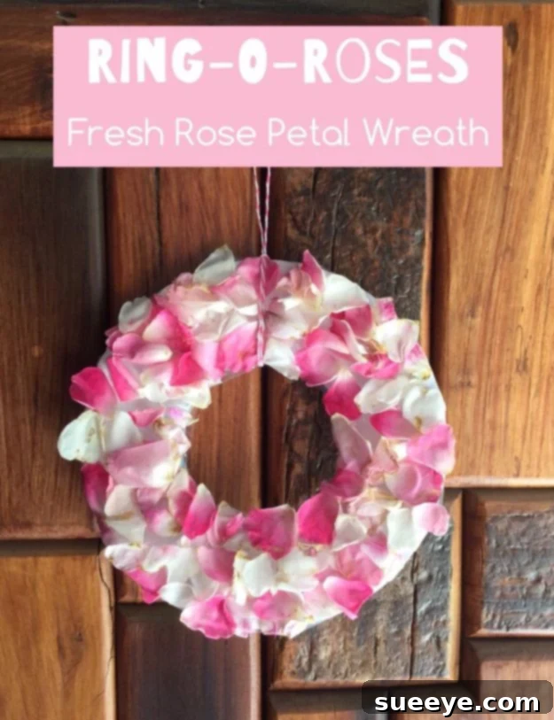 Ring-o-Roses Fresh Rose Petal Wreath for door or wall decoration