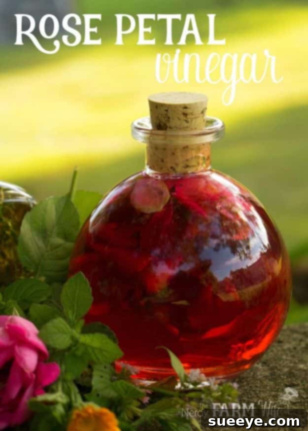 DIY Rose Petal Vinegar for natural remedies and skincare