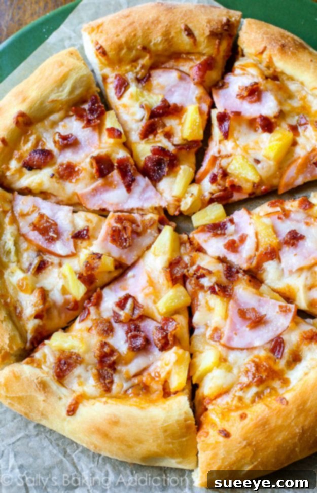 Hawaiian Pizza with Ham and Pineapple