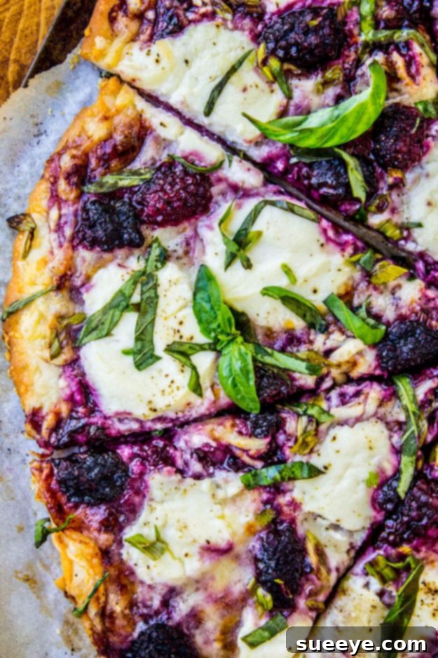 Blackberry Ricotta Pizza with Basil
