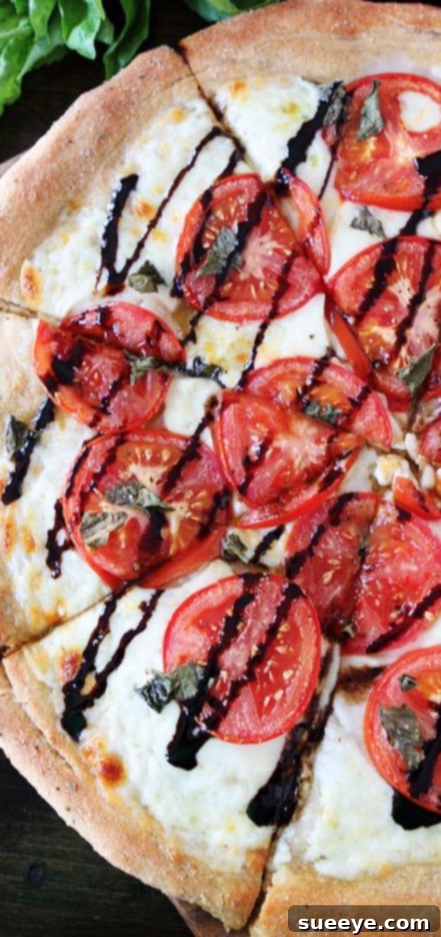 Caprese Pizza with Fresh Mozzarella and Basil