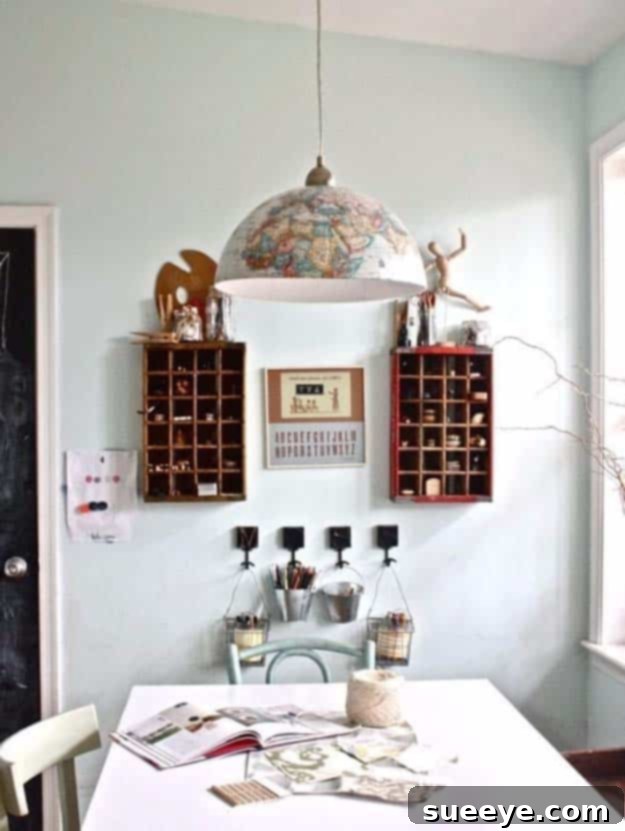 DIY Globe Pendant Light Inspiration Modern DIY globe pendant light fixture hanging from a ceiling