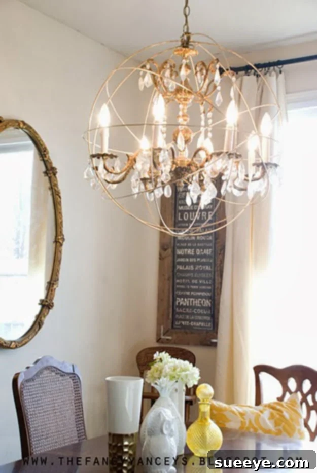 DIY Orb Chandelier Knockoff Project Restoration Hardware inspired DIY orb chandelier