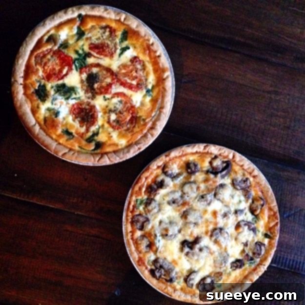 A slice of Roasted Tomato, Mozzarella, and Spinach Quiche