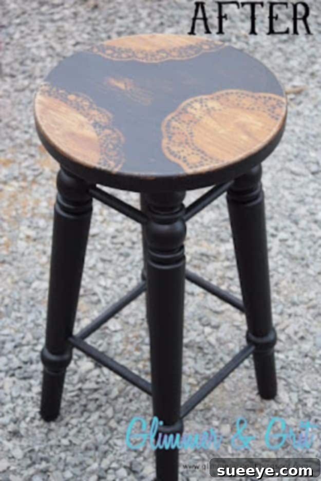 diy barstools - Dollar Store Doily Stenciled Stool - Easy and Cheap Ideas for Seating and Creative Home Decor - Do It Yourself Bar Stools for Modern, Rustic, Farmhouse, Shabby Chic, Industrial and Simple Classic Decor #barstools #diy diy barstools - Dollar Store Doily Stenciled Stool - Easy and Cheap Ideas for Seating and Creative Home Decor - Do It Yourself Bar Stools for Modern, Rustic, Farmhouse, Shabby Chic, Industrial and Simple Classic Decor #barstools #diy