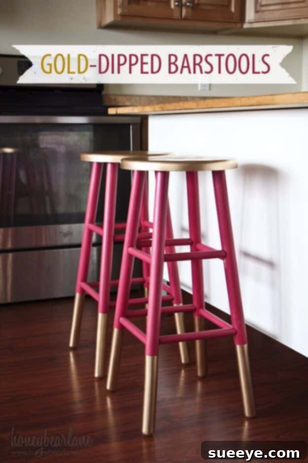 diy barstools - Gold Dipped Bar Stools - Easy and Cheap Ideas for Seating and Creative Home Decor - Do It Yourself Bar Stools for Modern, Rustic, Farmhouse, Shabby Chic, Industrial and Simple Classic Decor #barstools #diy diy barstools - Gold Dipped Bar Stools - Easy and Cheap Ideas for Seating and Creative Home Decor - Do It Yourself Bar Stools for Modern, Rustic, Farmhouse, Shabby Chic, Industrial and Simple Classic Decor #barstools #diy