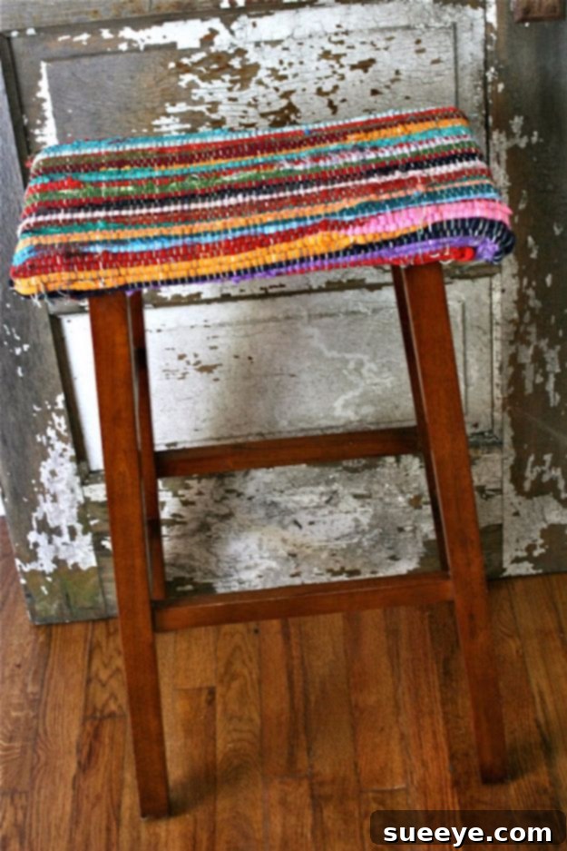 diy barstools - Rag Rug Stools - Easy and Cheap Ideas for Seating and Creative Home Decor - Do It Yourself Bar Stools for Modern, Rustic, Farmhouse, Shabby Chic, Industrial and Simple Classic Decor #barstools #diy diy barstools - Rag Rug Stools - Easy and Cheap Ideas for Seating and Creative Home Decor - Do It Yourself Bar Stools for Modern, Rustic, Farmhouse, Shabby Chic, Industrial and Simple Classic Decor #barstools #diy