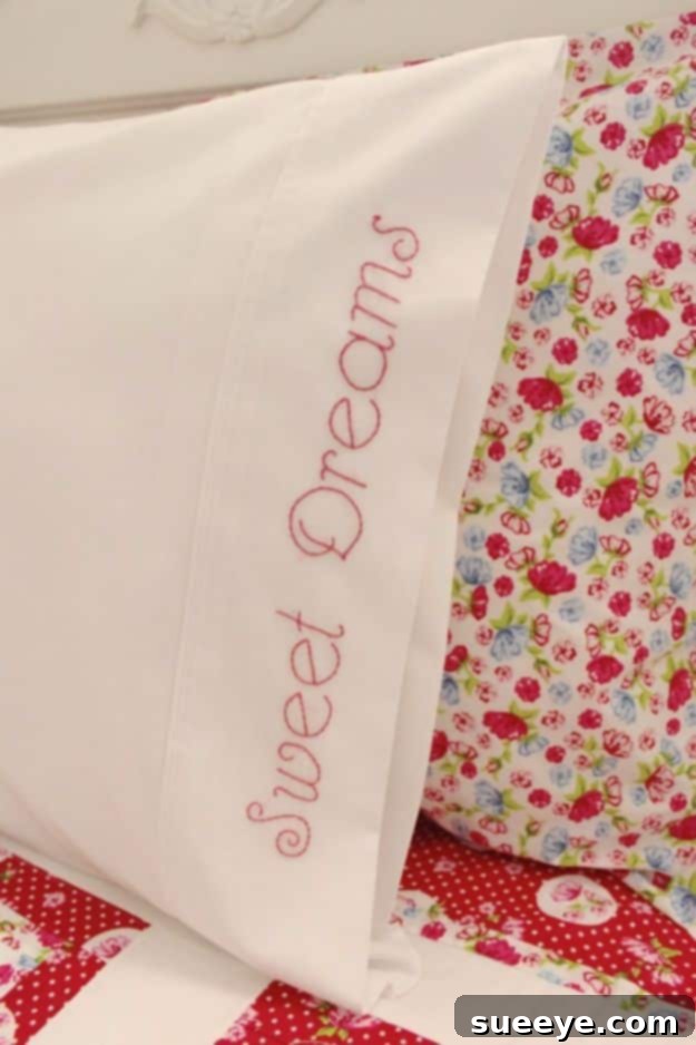 Embroidered Pillow Case Custom Embroidered Pillow Case with Iron-On Transfer