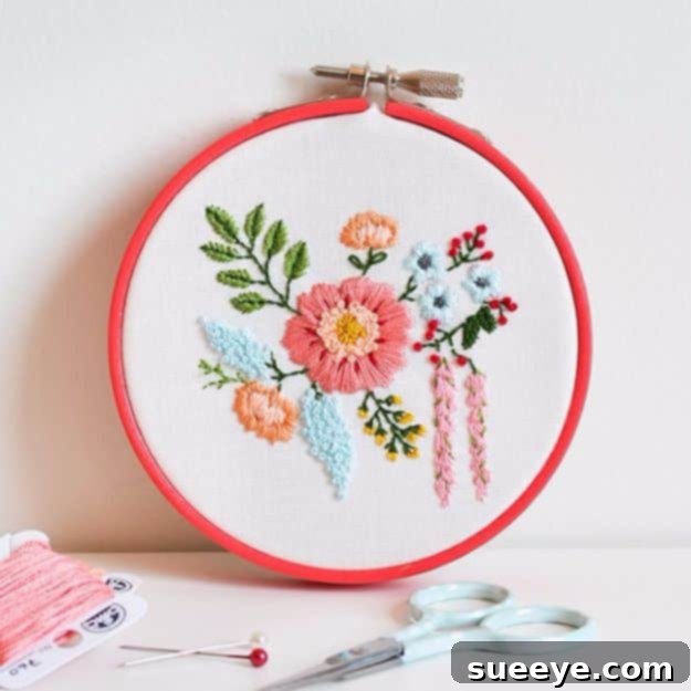 Embroidered Bouquet Beautiful Embroidered Bouquet Tutorial for Art and Gifts