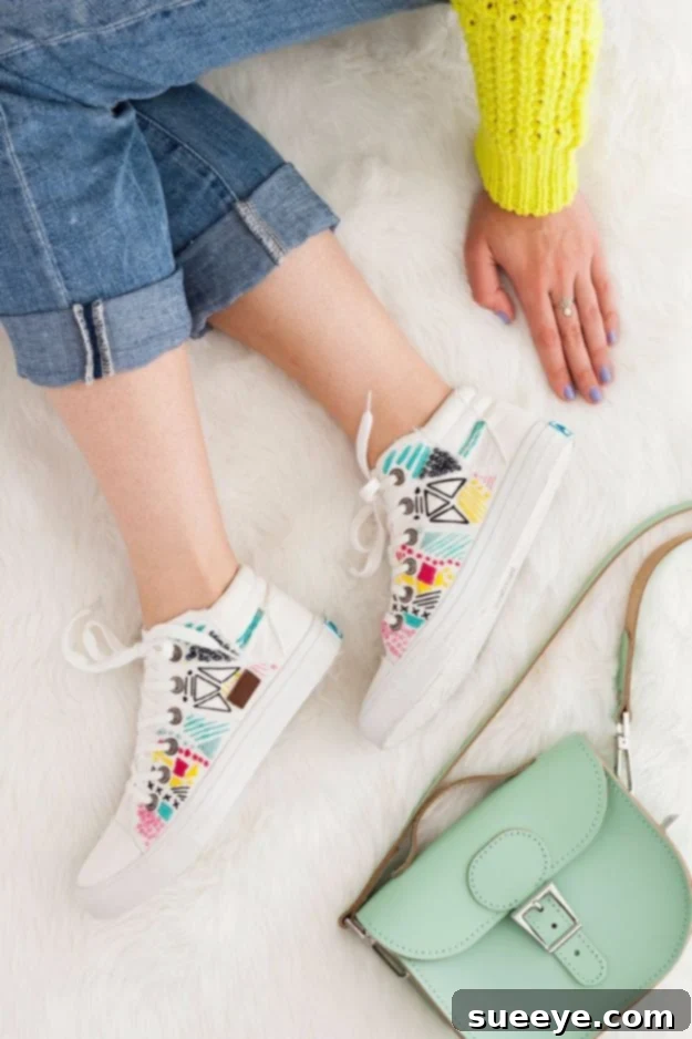 DIY Embroidered Sneakers Personalized DIY Embroidered Sneakers Craft Project