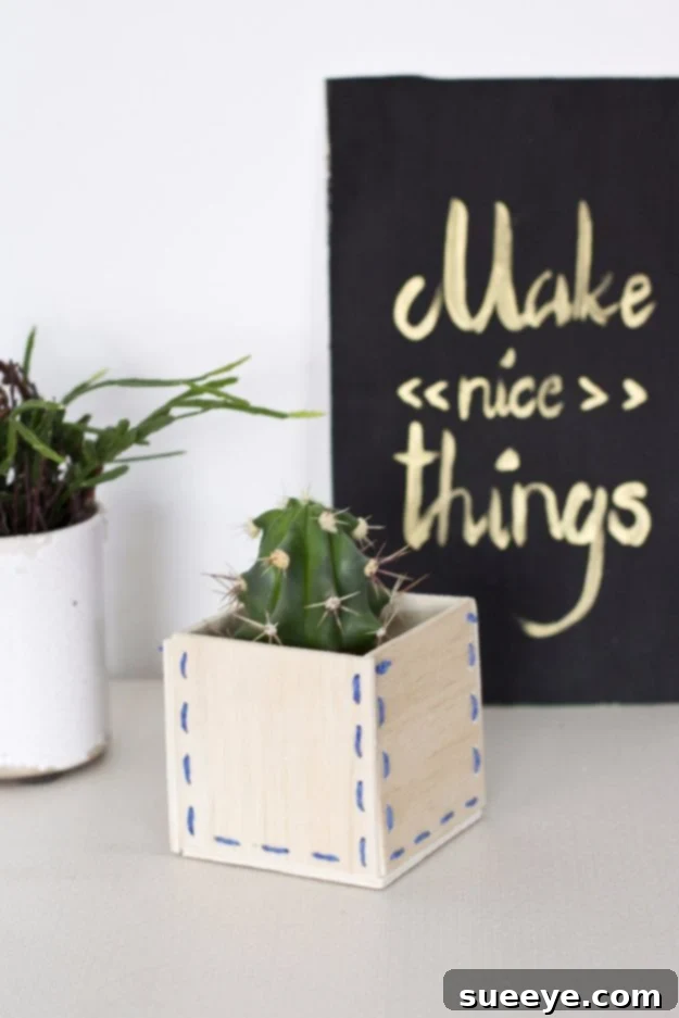 Wooden Stitched Planter DIY Creative Wooden Stitched Planter DIY Home Decor