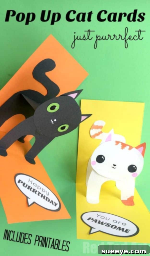 DIY Birthday Cards - 3D Cat Card DIY - Easy and Cheap Handmade Birthday Cards To Make At Home - Cute Card Projects With Step by Step Tutorials are Perfect for Birthdays for Mom, Dad, Kids and Adults - Pop Up and Folded Cards, Creative Gift Card Holders and Fun Ideas With Cake #birthdayideas #birthdaycards