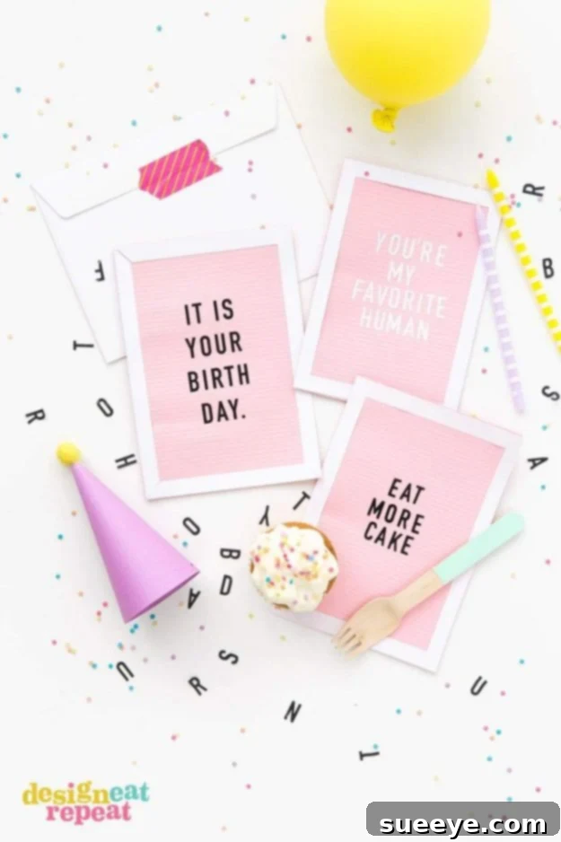 DIY Birthday Cards - Letterboard DIY Birthday Cards - Easy and Cheap Handmade Birthday Cards To Make At Home - Cute Card Projects With Step by Step Tutorials are Perfect for Birthdays for Mom, Dad, Kids and Adults - Pop Up and Folded Cards, Creative Gift Card Holders and Fun Ideas With Cake #birthdayideas #birthdaycards