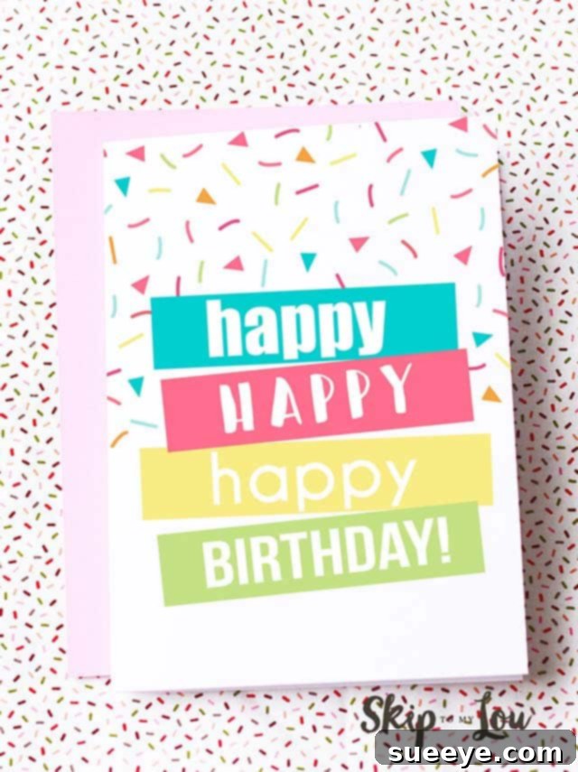 Free Printable Birthday Card - Free Printables and DIY Birthday Cards #birthdayideas #birthdaycards #freeprintables