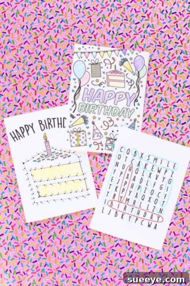Free Printable Birthday Cards for Kids - Cute Gift Cards to Make for Birthdays - DIY Birthday Cards for Boys and Girls #birthdaygifts #birthdays #birthdaycards 