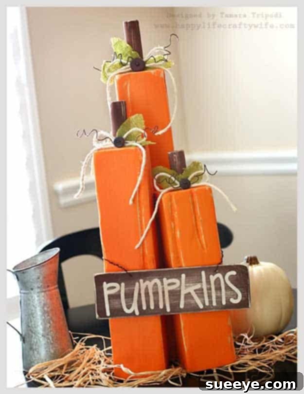 Durable DIY Halloween Wood Pumpkins for Rustic Fall Decor