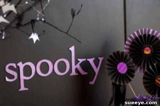Elegant DIY Glam Halloween Wall Decor made from Paper Crafts