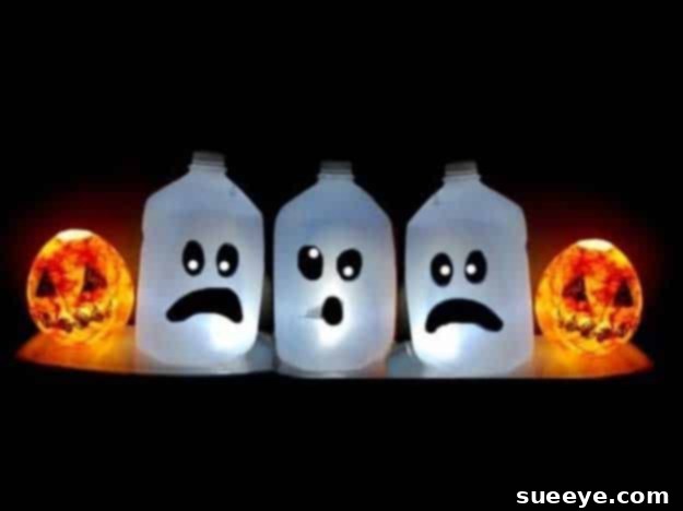 Upcycled Milk Jug Ghosts: Easy DIY Halloween Decor for Porches and Windows