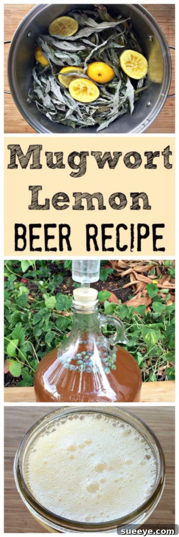 Mugwort Lemon Beer Recipe Mugwort Lemon Beer - A refreshing glass of lemon-infused beer with herbal notes.