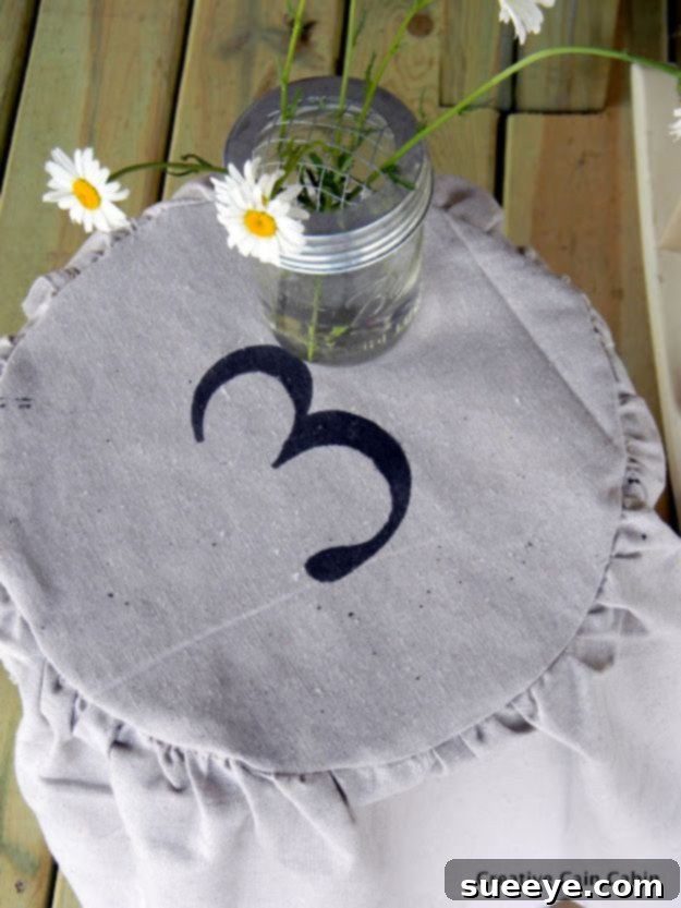 Ikea Stool Custom Slipcover with Stenciling Making a DIY Ikea stool stenciled slipcover