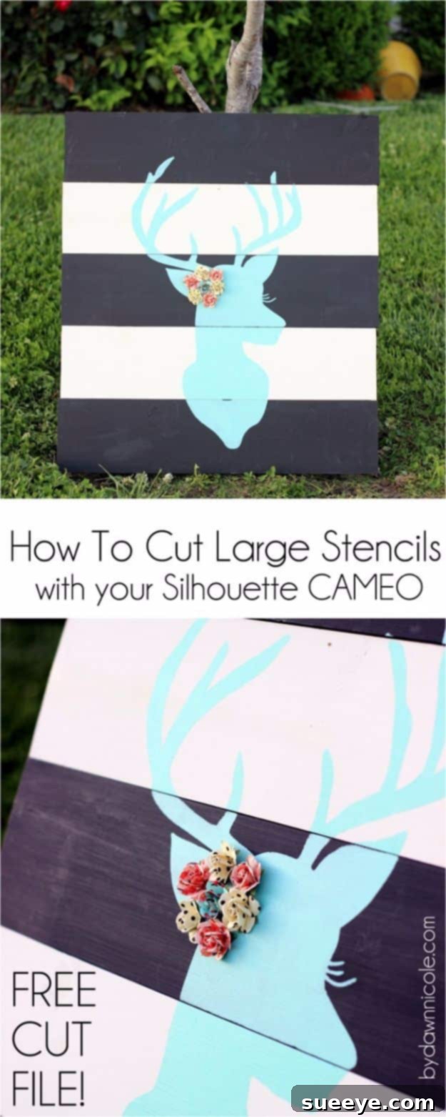 DIY Large Stencils with Silhouette Cameo Tutorial on how to cut large stencils using a Silhouette Cameo