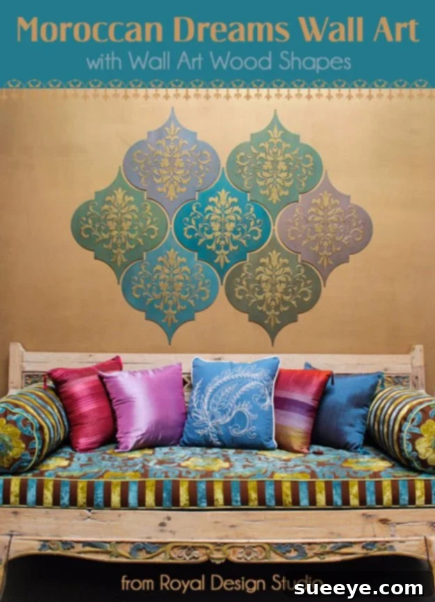 Exotic Moroccan Wall Art Stencil Stenciling Moroccan dreams inspired wall art with geometric patterns