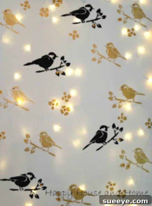 DIY Canvas Stencil Art with Fairy Lights Making stencil canvas art with twinkle lights for ambiance