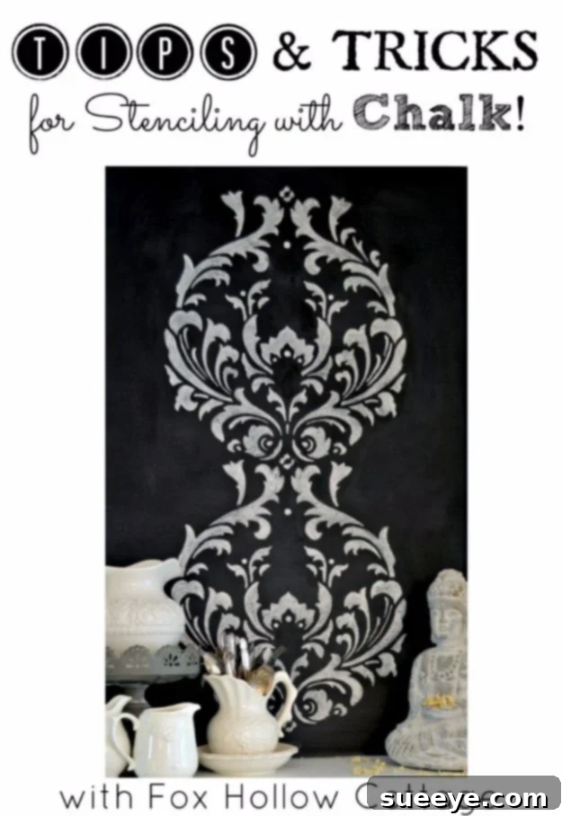Chalk Stenciling Techniques for Unique Finishes Learning how to stencil with chalk for temporary or distressed effects