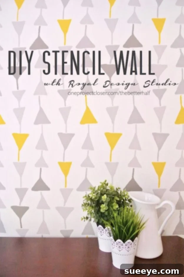 Stenciled Accent Wall for a Peaceful Home Creating a DIY stencil wall for beautiful home decoration