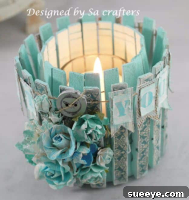 Transform a tin can into a charming organizer or planter by adorning it with clothespins for a rustic touch. Altered Tin Can With Clothespins for a unique rustic organizer