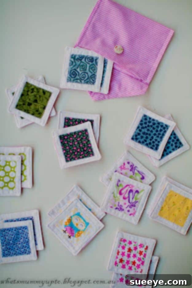 Children playing a matching game with fabric squares, learning patterns and colors.