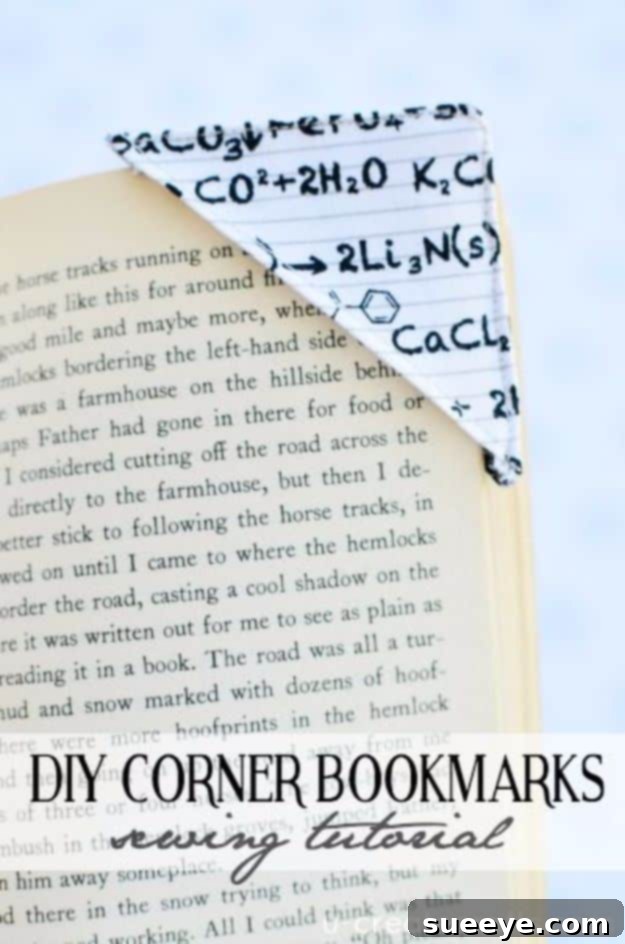 Fabric corner bookmarks in various patterns, neatly placed on book pages.